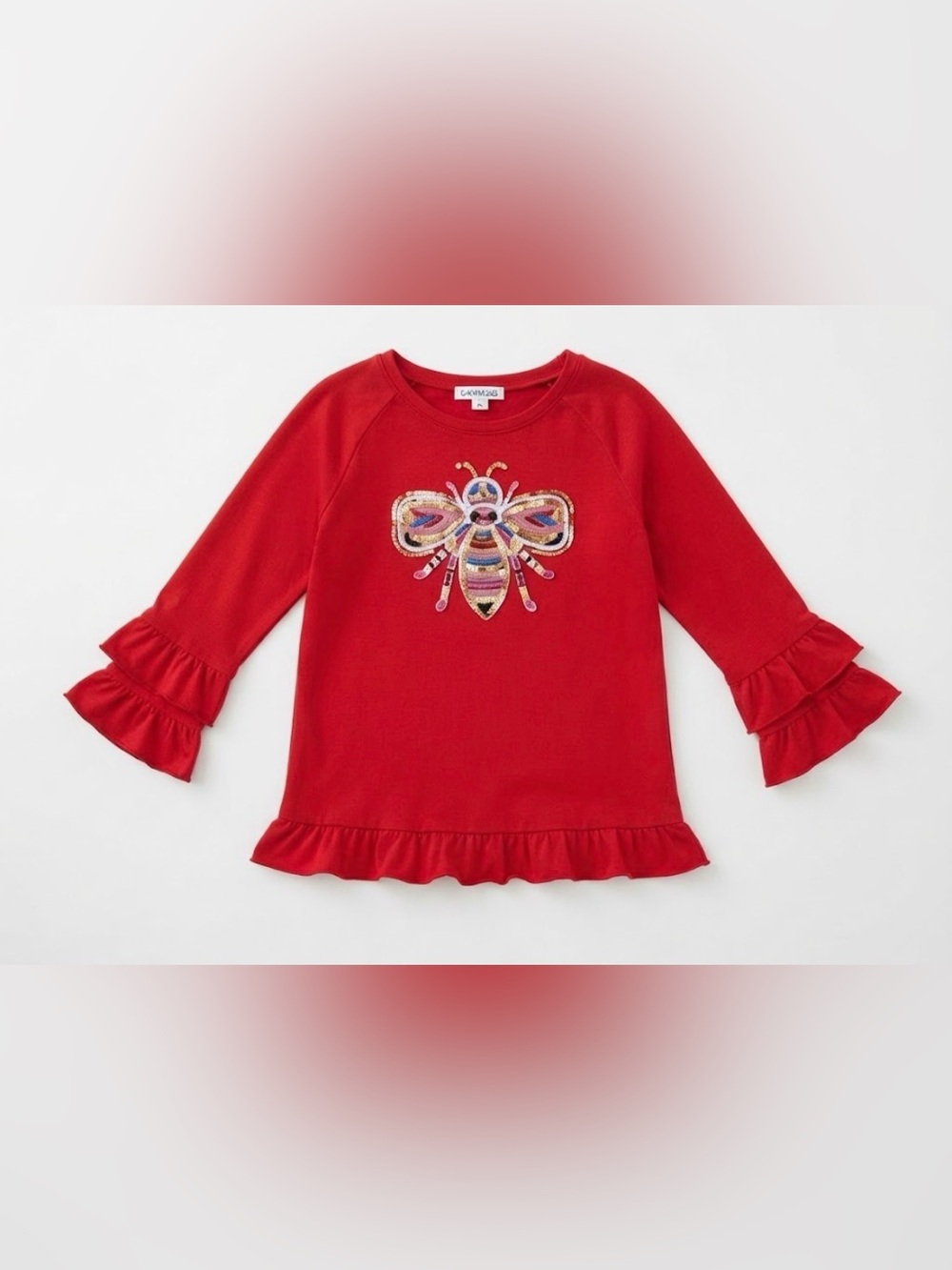 Flapdoodles | Red 3/4 Sleeve Top | 6X